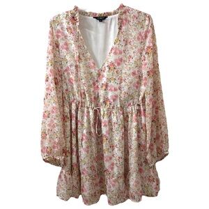 Lucky Brand Large Chiffon Floral Mini Dress